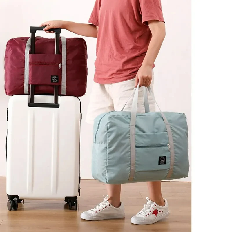 2 Pack Foldable Travel Duffel Bag for Airlines Carry on Bag Weekender Overnight Hospital Tote Bag Gym Duffel Bag Women Men - Image 2